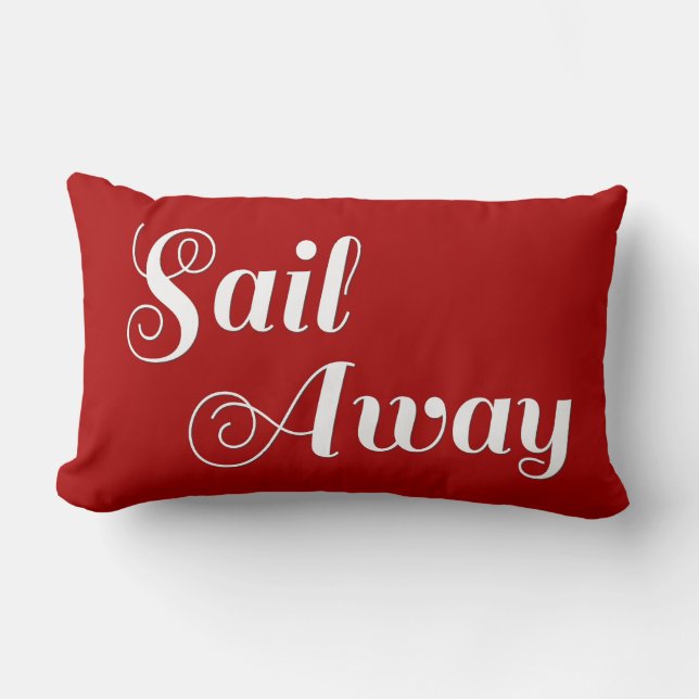 Rode witte, nagelachtige zeilstapes kussen (Voorkant)