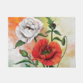 Rode witte papaver deurmat (Voorkant)