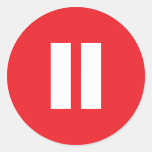 Rode & Witte Pauze Button Stickers