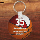 Rode witte ploeg, jongens, basketbal sleutelhanger (Voorkant)
