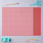 Rode Witte Polka Dot Checkerboard Designer Tissuepapier (Craft)
