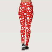 Rode witte polka stippen vlek leggings (Achterkant)