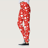 Rode witte polka stippen vlek leggings (Links)
