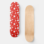 Rode witte polka stippen vlek skateboard (Voorkant)