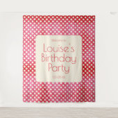 rode witte pooldop Birthday Wall achtergrond Wandkleed (Voorkant)