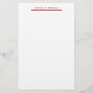 Rode Witte Professionele Eenvoudige Minimalist Briefpapier