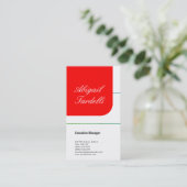 Rode witte professionele minimalistisch handschrif visitekaartje (Staand voorkant)
