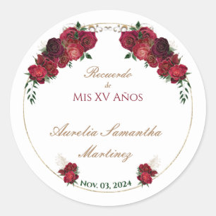 Rode, witte, Quinceañera Stickers