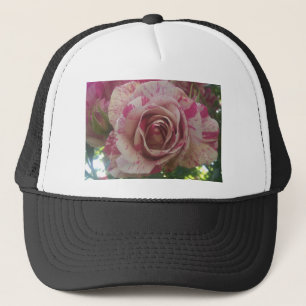 Rode witte roos trucker pet