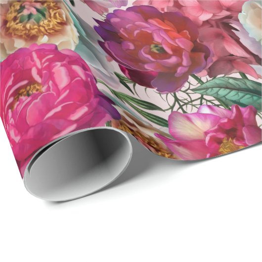 Rode witte roze pinda's en brandkranen cadeaupapier (Rol Hoek)