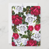 Rode & Witte Rozen Shabby Chic Glam Bruiloft Kaart (Achterkant)