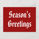 Rode Witte Seizoenen Groeten Vakantie Briefkaart (Voorkant)