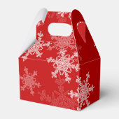 Rode Witte Sneeuwvlokken Minimalistische Kerst Bedankdoosjes (Achterkant)