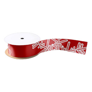 Rode Witte Sneeuwvlokken Minimalistische Kerstmis Lint