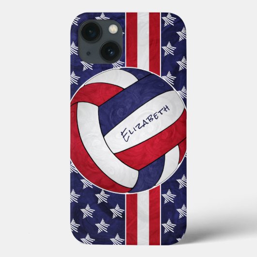 rode witte sterren bijt volleybal vrouwen Case-Mate iPhone case (Achterkant)