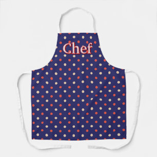 Rode Witte Stippen Blauwe Chef Schort