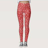Rode Witte Stippen Leggings (Voorkant)