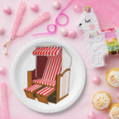 Rode & Witte Strandstoel Thema Feest Papieren Bord (Feest)