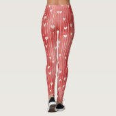 Rode Witte Strepen Harten Leggings (Achterkant)