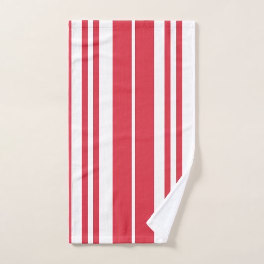 Rode witte strepen Kustkust Bad Handdoek (Handdoek)