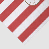 Rode witte strepen Monogram Letter Initiaal Tissuepapier (Detail)