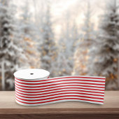 Rode Witte Strepen Retro Minimalistische Kerstmis Grosgrain Lint