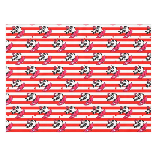 Rode witte strepen Schattige Tafelkleed (Voorkant (Horizontaal))