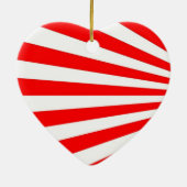 Rode witte strepen snoep hart keramisch ornament (Achterkant)