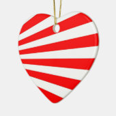 Rode witte strepen snoep hart keramisch ornament (Links)