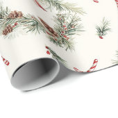 Rode Witte Suikerstok Kerstkransen Cadeaupapier (Rol Hoek)