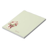 Rode Witte Tulpen Bloemen Mand Notitieblok (Gedraaid)