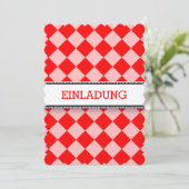 Rode witte uitnodigingen (Staand voorkant)