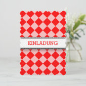 Rode witte uitnodigingen (Staand voorkant)