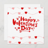 Rode witte Valentijnsdag Feestdagenkaart (Voorkant / Achterkant)