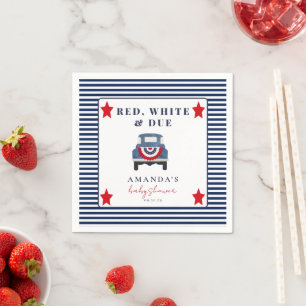 Rode Witte & Verwachtte Patriotische Baby Shower S Servet