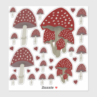rode witte vlekken paddenstoel Amanita muscaria st Sticker