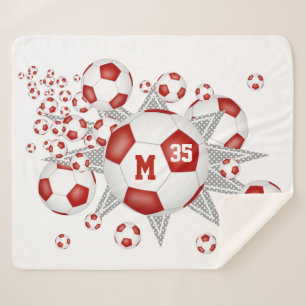 rode witte voetbal sherpa deken