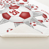 rode witte voetbal sherpa deken (3/4)