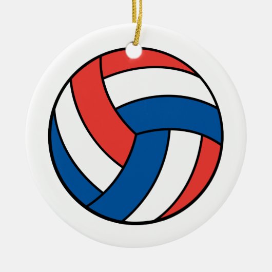 rode witte volleybal keramisch ornament (Voorkant)