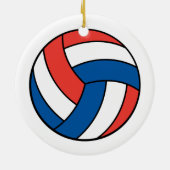 rode witte volleybal keramisch ornament (Achterkant)