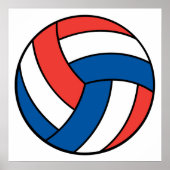 rode witte volleybal poster (Voorkant)