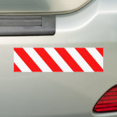 Rode witte waarschuwingsstrepen bumpersticker (Op auto)