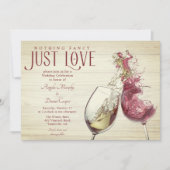 Rode witte wijn dansen gewoon liefde bruiloft vier kaart (Voorkant)