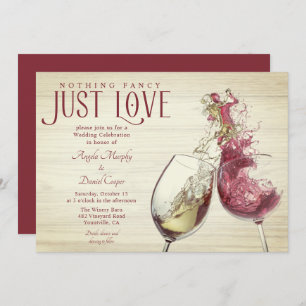 Rode witte wijn dansen gewoon liefde bruiloft vier kaart