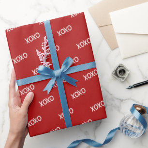 Rode Witte XOXO Bruidsdouche  Cadeaupapier