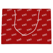 Rode Witte XOXO Bruidsmeisjesfeest Groot Cadeauzakje (Voorkant)