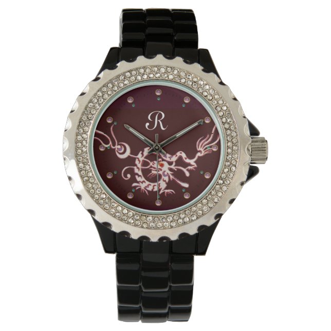 RODE WITTE ZEE DRAGON MONOGRAM HORLOGE (Voorkant)