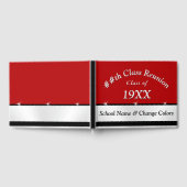 Rode, witte, zwarte aangepaste klasse reünie gaste gastenboek (Volledig)