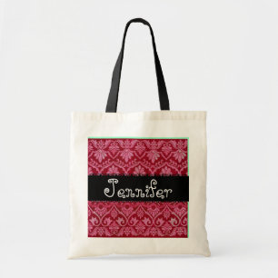 Rode witte zwarte bruiloft Damask Bridesmaid Bag Tote Bag