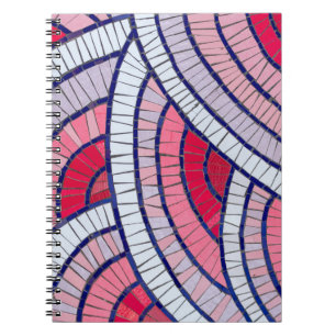 Rode, witte, zwarte en roze abstracte illustraties notitieboek